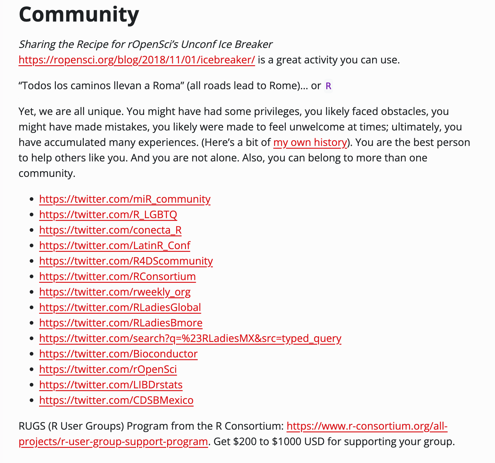 JHU stat computing community building screenshot